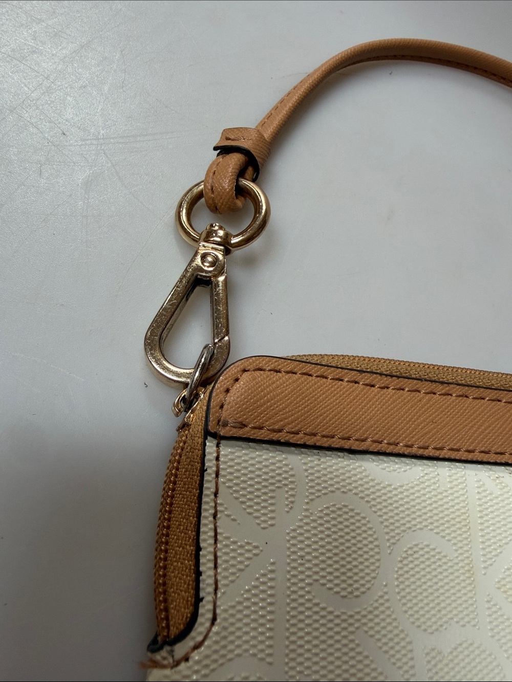 Calvin Klein Cream and Purple Floral Wristlet Clutch - Picture 6 of 11